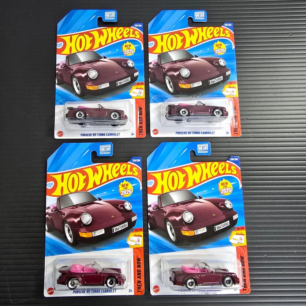 Hot Wheels Porsche 911 Turbo Cabriolet Lot of 4 NEW